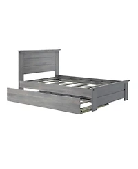 Max and Lily Full Bed Frame with Trundle, Solid Wood Platform