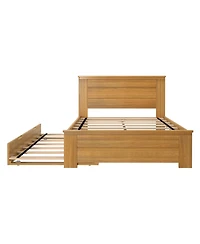 Max and Lily Full Size Bed Frame with Trundle, Solid Wood Platform Bed