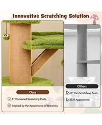 Cozito Cat Tree Mushroom Style with Two Condos and Plush Perch