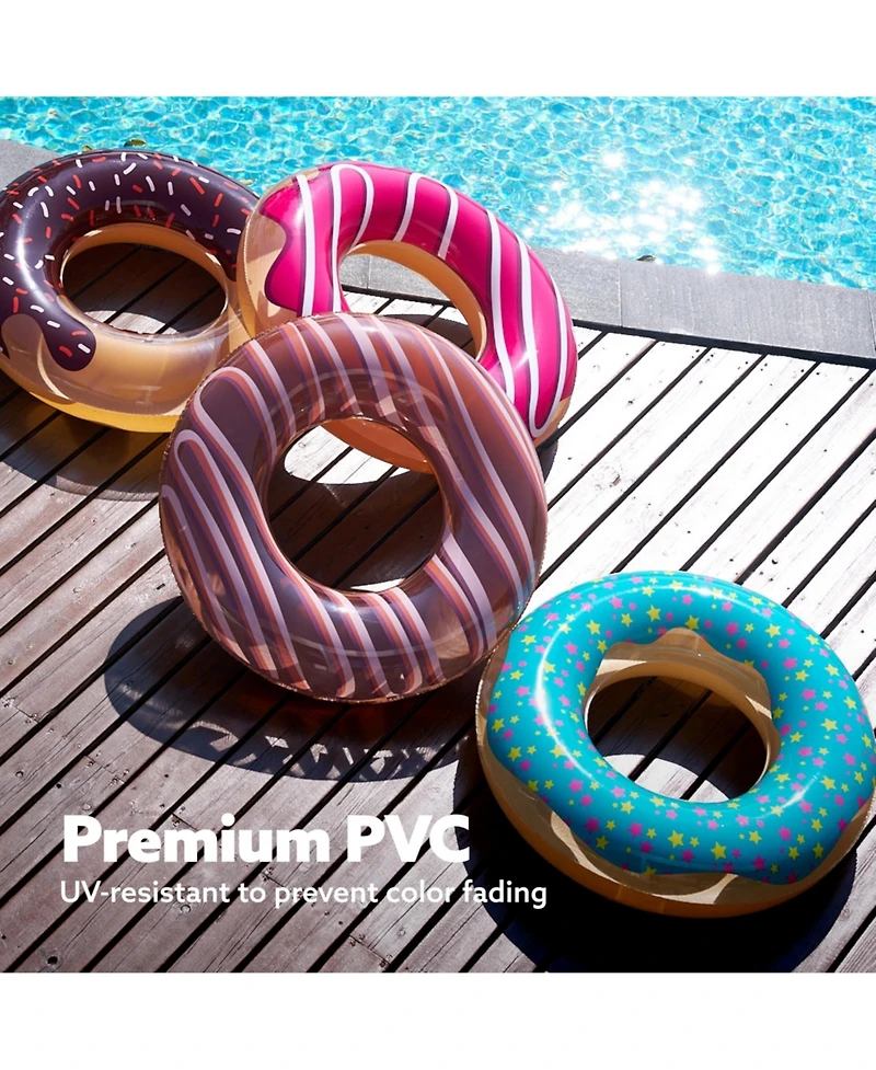 Gnuadz 4 Pack 32" Inflatable Pool Tube Ring Floats Donut Swim Beach Party Toys