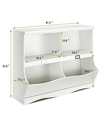 Gouun Kids Bookshelf and Toy Organizer with Open Divided Shelves, 41.5 x 33 in