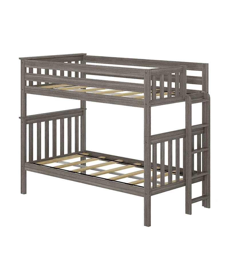 Max & Lily Solid Wood Twin over Bunk Bed with Ladder on End