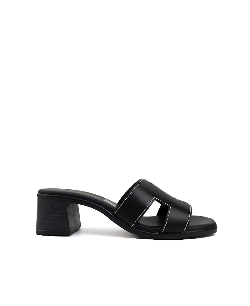 Menina Step Women's Sorrento Leather Medium Heel Sandal