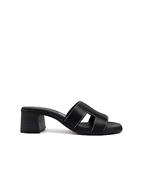 Menina Step Women's Sorrento Leather Medium Heel Sandal