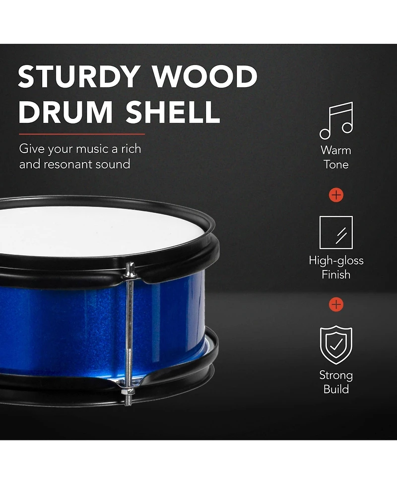 Best Choice Products Kids Beginner 3-Piece Drum, Musical Instrument Set w/ Sticks, Cushioned Stool, Drum Pedal