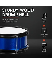 Best Choice Products Kids Beginner 3-Piece Drum, Musical Instrument Set w/ Sticks, Cushioned Stool, Drum Pedal