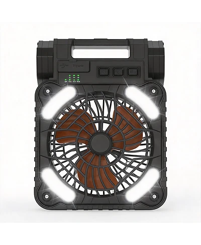 Gnuadz Camping Fan Led Lantern Usb Rechargeable Solar 4 Speeds 6000mAh