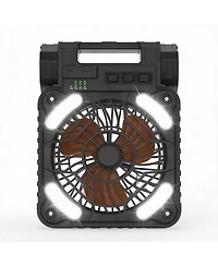 Gnuadz Camping Fan Led Lantern Usb Rechargeable Solar 4 Speeds 6000mAh
