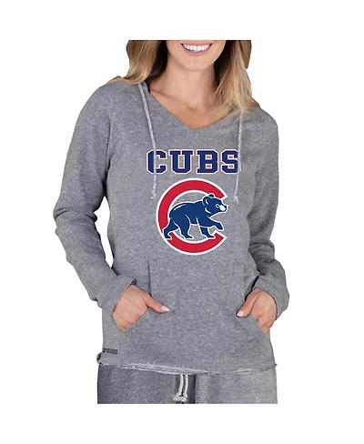 Concepts Sport Women's Gray Chicago Cubs Mainstream Terry Long Sleeve Hoodie Top