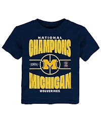 Outerstuff Toddler Navy Michigan Wolverines 2026 Ncaa Men's Basketball National Champions Bracket T-Shirt