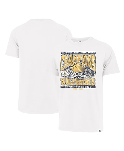 '47 Brand Men's White Michigan Wolverines Two-Time Ncaa Basketball National Champions Franklin T-Shirt