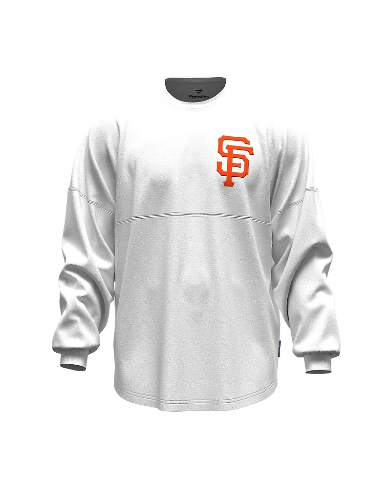 Fanatics Women's White San Francisco Giants Baseball Stitch Spirit Jersey Long Sleeve T-Shirt
