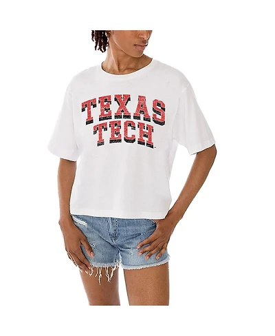 Gameday Couture Women's White Texas Tech Red Raiders Claim to Fame Boxy Cropped T-Shirt