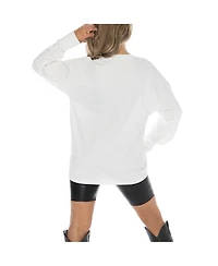 Gameday Couture Women's White Pace University Setters Big Goals Oversized Long Sleeve T-Shirt