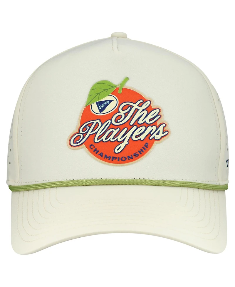 Breezy Golf Men's Cream The Players Orange Performance Adjustable Hat