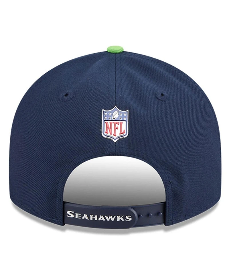 New Era Big Boys and Girls College Navy/Neon Green Seattle Seahawks 2026 Nfl Draft Pre-Curved 9FIFTY Snapback Hat