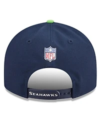 New Era Big Boys and Girls College Navy/Neon Green Seattle Seahawks 2026 Nfl Draft Pre-Curved 9FIFTY Snapback Hat