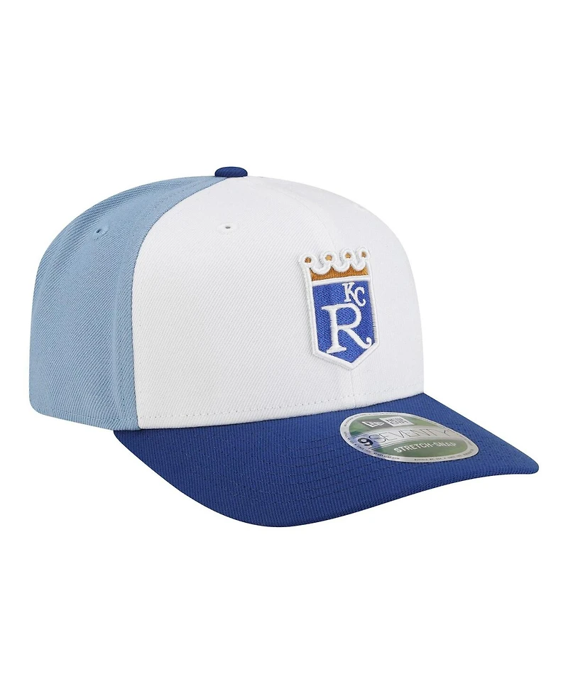 New Era Men's White/Light Blue Kansas City Royals Player Replica 9SEVENTY Adjustable Hat