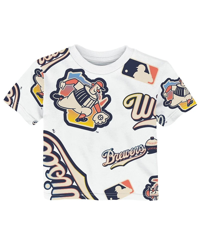 Outerstuff Baby Boys and Girls White Milwaukee Brewers 2026 City Connect Game Day T-Shirt