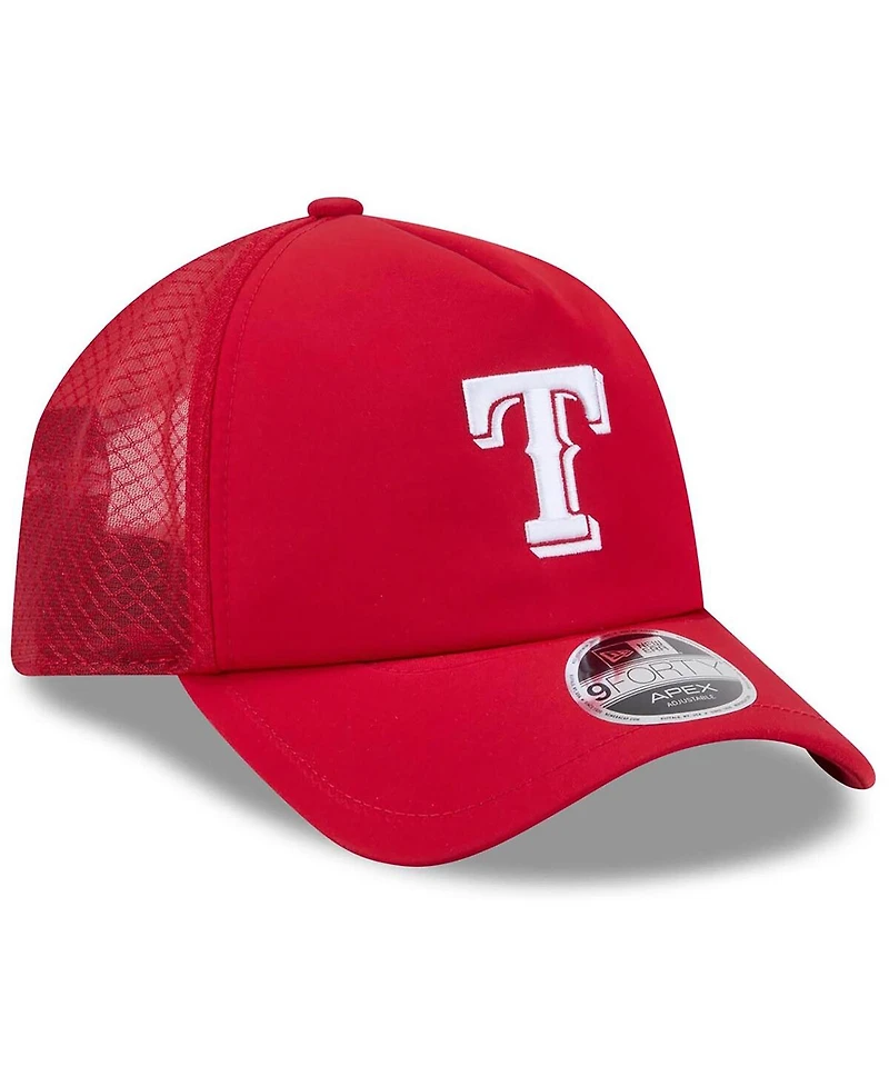 New Era Men's Texas Rangers 2026 Batting Practice Apex 9FORTY Adjustable Trucker Hat