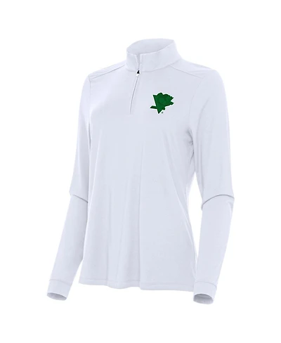 Antigua Women's White Pittsburgh Penguins St. Patrick's Day Intent Quarter-Zip Performance Pullover Sweatshirt