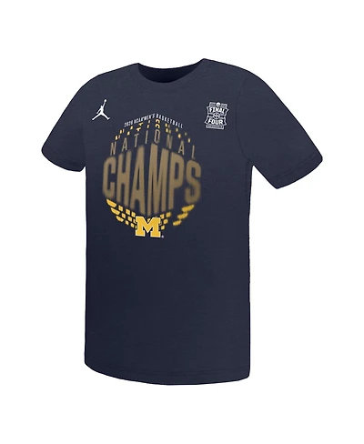 Jordan Preschool Navy Michigan Wolverines 2026 Ncaa Men's Basketball National Champions Locker Room T-Shirt