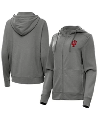 Antigua Women's Heather Black Indiana Hoosiers Seeker Full-Zip Hoodie Jacket
