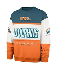 '47 Brand Men's Aqua/Orange Miami Dolphins Throwback Breeze Maximalist Sweatshirt