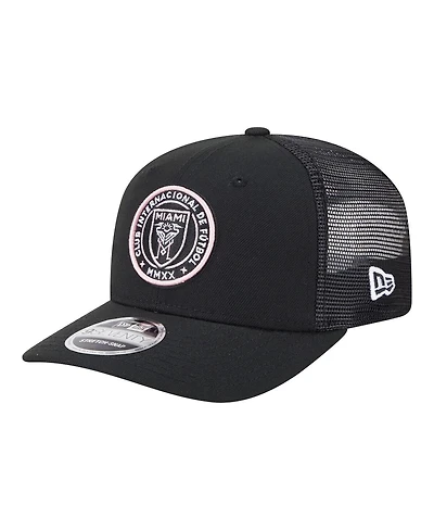 New Era Men's Black Inter Miami Cf Jersey Hook 9SEVENTY Adjustable Hat