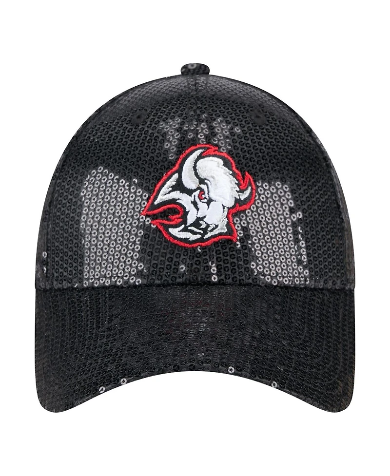 New Era Women's Black Buffalo Sabres Sequin 9FORTY Adjustable Hat