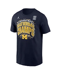Jordan Men's Navy Michigan Wolverines 2026 Ncaa Men's Basketball National Champions Confetti Celebration T-Shirt