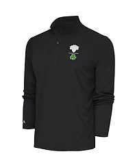 Antigua Men's Charcoal New York Knicks Shamrock Tribute Quarter-Zip Pullover Top
