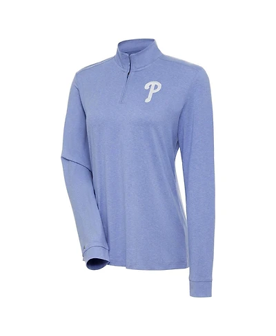 Antigua Women's Lavender Philadelphia Phillies Mentor Quarter-Zip Pullover Top