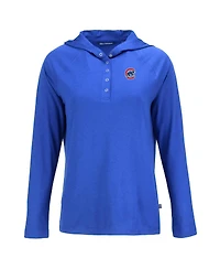Cutter & Buck Women's Royal Chicago Cubs Coastline Epic Comfort Eco Hoodie Raglan Long Sleeve T-Shirt