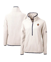 Cutter & Buck Women's Oatmeal Syracuse Orange Vault Cascade Eco Sherpa Fleece Half-Zip Pullover Jacket