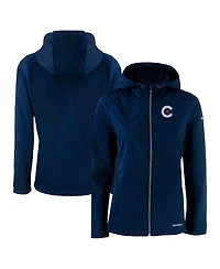 Cutter & Buck Women's Navy Chicago Cubs City Connect Evoke Eco Softshell Full-Zip Hoodie Jacket