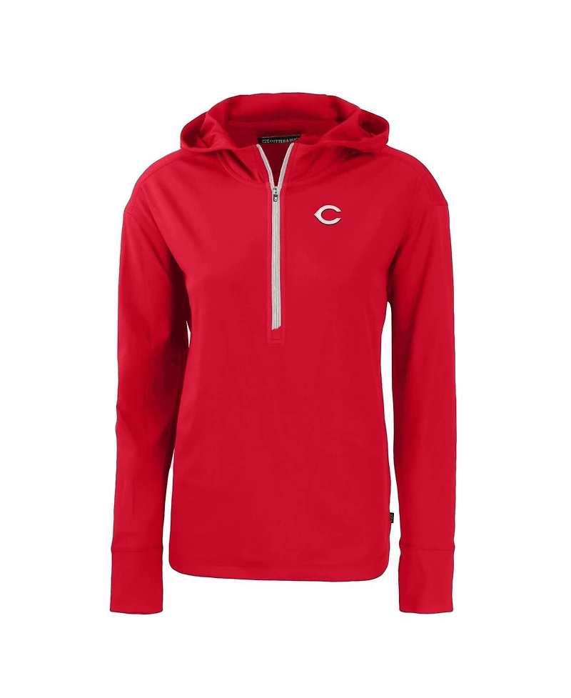 Cutter & Buck Women's Red Cincinnati Reds Daybreak Eco Half-Zip Hoodie