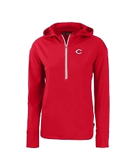 Cutter & Buck Women's Red Cincinnati Reds Daybreak Eco Half-Zip Hoodie
