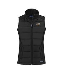 Cutter & Buck Women's Black Akron RubberDucks Evoke Hybrid PrimaLoft Eco Softshell Full-Zip Vest