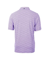 Cutter & Buck Men's Purple Lsu Tigers Alumni Logo DryTec Virtue Eco Pique Botanical Print Polo Shirt