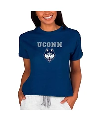 Concepts Sport Women's Navy UConn Huskies Mainstream Terry Tri-Blend Top