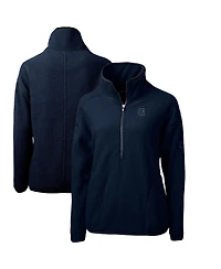 Cutter & Buck Women's Navy Georgetown Hoyas Cascade Eco Sherpa Fleece Half-Zip Pullover Jacket