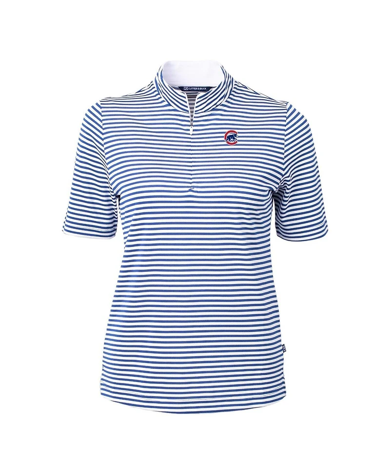 Cutter & Buck Women's Blue Chicago Cubs Virtue Eco Pique Stripe Top