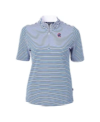 Cutter & Buck Women's Blue Chicago Cubs Virtue Eco Pique Stripe Top