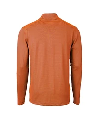 Cutter & Buck Men's Orange/Navy Detroit Tigers Virtue Eco Pique Micro Stripe Quarter-Zip Pullover Top