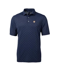 Cutter & Buck Men's Navy Houston Astros Big Tall Virtue Eco Pique Tile Print Polo Shirt