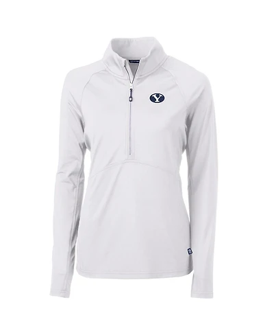 Cutter & Buck Women's White Byu Cougars Adapt Eco Knit Half-Zip Pullover Jacket