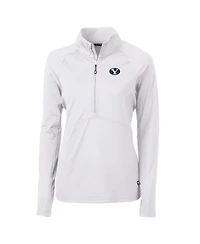 Cutter & Buck Women's White Byu Cougars Adapt Eco Knit Half-Zip Pullover Jacket