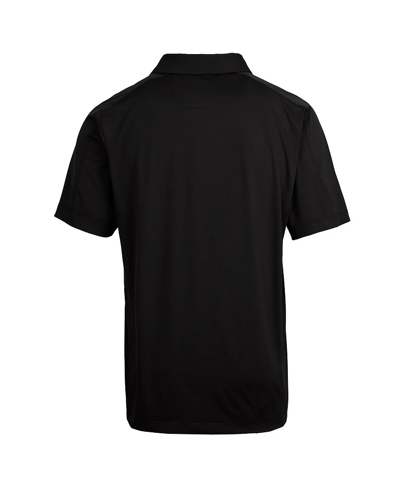 Cutter & Buck Men's Black Los Angeles Dodgers Prospect Textured Stretch Big Tall Polo Shirt
