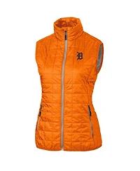 Cutter & Buck Women's Orange Detroit Tigers Rainier PrimaLoft Eco Full-Zip Puffer Vest